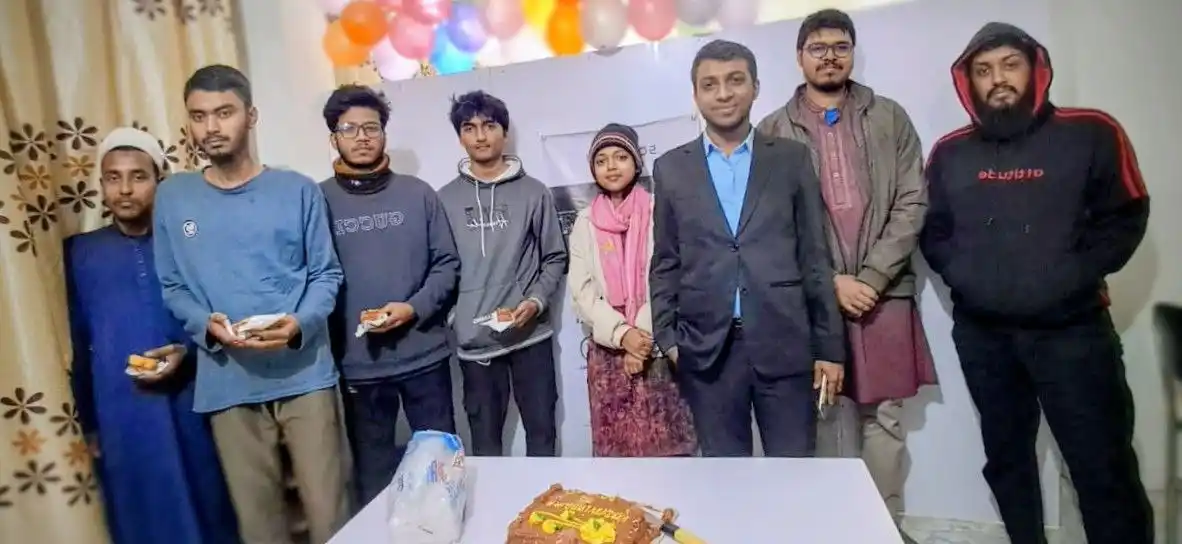 Softsasi team celebrating their 4th Anniversary at the Mymensingh Office
