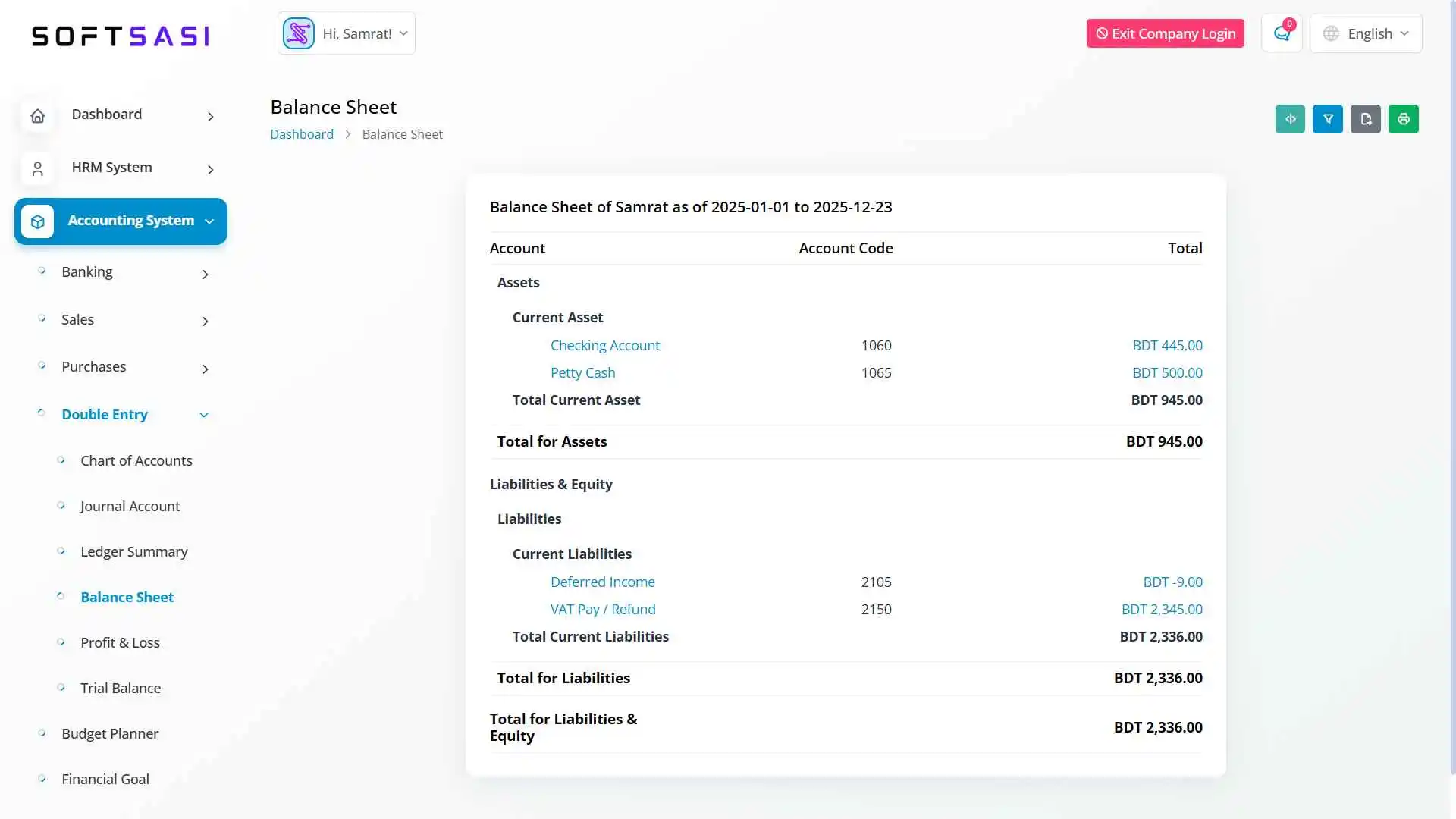 Balance Sheet